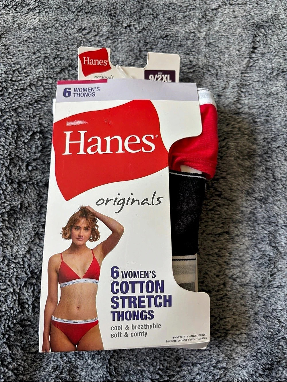 Hanes Originals Cotton Stretch Thongs 4-Pack 2XL